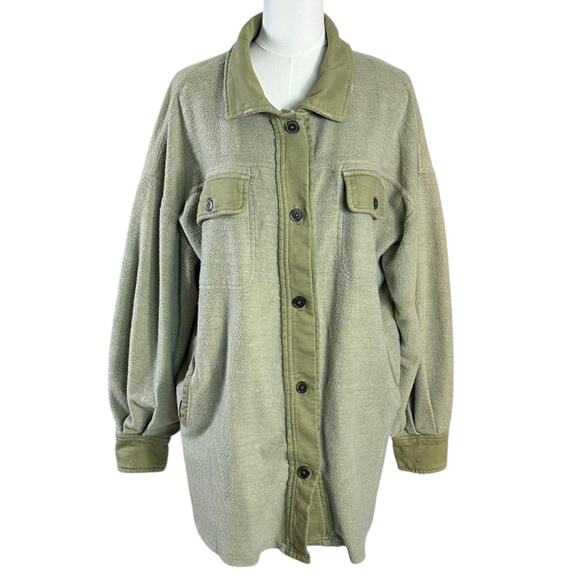 Free People Oversized Ruby Jacket in Jaded Shacket Grunge 90s Distressed Small - Picture 7 of 12